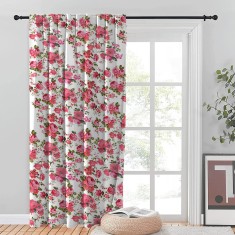Draperie blackout model floral cu rejansa transparenta cu ate pentru galerie, Madison, 150x270 cm, densitate 700 g/ml, Garden Flowers, 1 buc