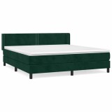 Cumpara ieftin Pat box spring cu saltea, verde inchis, 180x200 cm, catifea