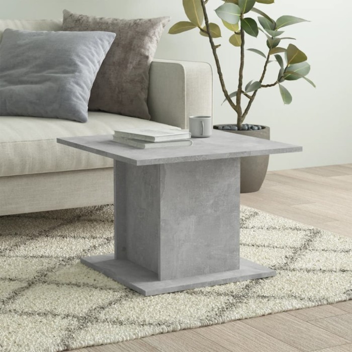 vidaXL Măsuță de cafea, gri beton, 55,5x55,5x40 cm, lemn compozit