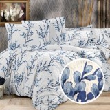 Lenjerie de pat creponata 100% bumbac (crep17) cu husa