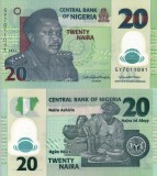 Bancnota Nigeria 20 Naira 2022 Polimer UNC Africa Necirculata