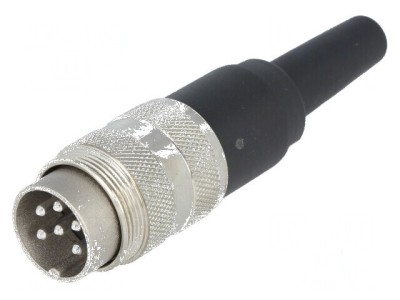 Conector M16 mufă tată lipire cablu 6 pini 5A 300V drept foto