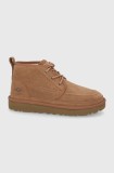 UGG ghete de piele &icirc;ntoarsă Neumel Moc bărbați, culoarea maro 1121645-CHE