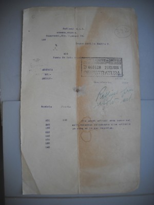 HOPCT DOCUMENT VECHI 392 MINISTERUL INDUSTRIEI COMERT EXTERIOR /BUCURESTI 1936 foto