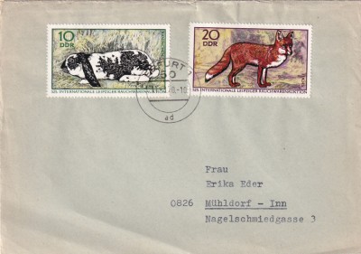 FILATELIE TEMATICA - PLIC GERMANIA TEMATICA FAUNA VULPE IEPURE foto
