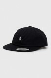 Volcom șapcă de baseball din bumbac culoarea negru, neted