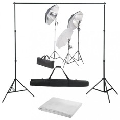 Gossi kit studio foto cu set de lumini si fundal
