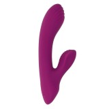 Vibrator rabbit PLAYBOY Bitty Bunny, pentru stimulare clitoris și punctul G, 7 funcții de vibrație, design cu striații, mov