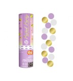 Tun confetti cercuri aurii, mov, alb 15 cm