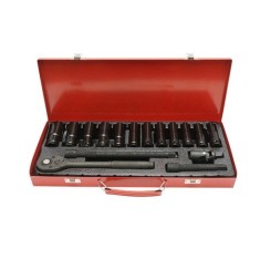Trusa chei tubulare, 16 piese, chrome vanadium, 8-24 mm, 1 2 antrenor cu clichet