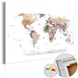 Cumpara ieftin Tablou din plută - Where Today? [Cork Map] 60x40 cm