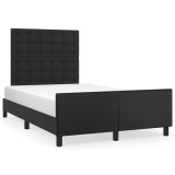 vidaXL Cadru de pat fără saltea Negru piele artificială