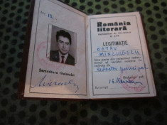 legitimatie redactor principal octav minculescu romania literara an 1970 c21 foto