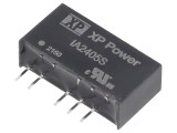 Convertor DC/DC 1W, 24V la 5V și -5V, SIP, THT - XP POWER
