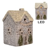 Cumpara ieftin Casuta Craciun ceramica cu led 6x6x10 cm