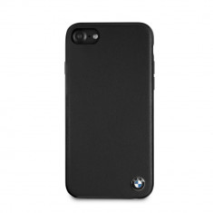 Husa BMW UltraSlim din Piele Naturala pentru iPhone SE 2 2020, Signature Collection, Negru foto