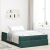 VidaXL Cadru de pat cu saltea Verde &icirc;nchis 120 x 190 cm Catifea 3399549
