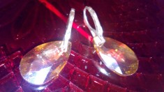 Cercei argint 925 swarovski champagne foto