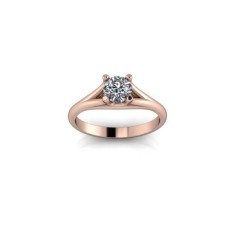 Inel de logodna din aur roze 14K, piatra zirconiu - 53