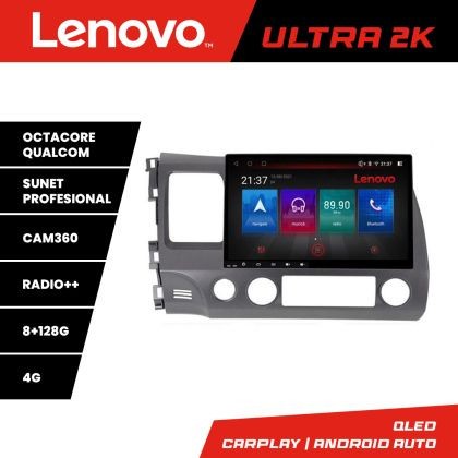 Navigatie Honda Civic 2005-2011 M-044 Octa Core Android Radio Bluetooth GPS WIFI/4G DSP 2K 8+128GB 360 Toslink CarStore Technology