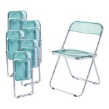 Set 6 scaune pliante transparente verzi Pornainen, mint