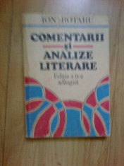 a1 Ion Rotaru - Comentarii si analize literare Ed. II foto