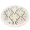Covor Berber TETUAN B751 cerc zigzag cremă Franjuri shaggy, cerc 120 cm