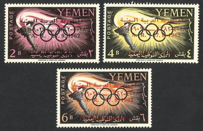 SERIE YEMEN--SPORT-JOCURILE OLIMPICE--SUPRATIPAR--1969--MNH