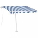 Copertina retractabila manual cu LED albastru si alb 300x250 cm