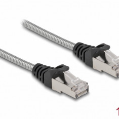 Cablu de retea RJ45 Cat.6A FTP cu izolatie metalica 1m Negru, Delock 80108