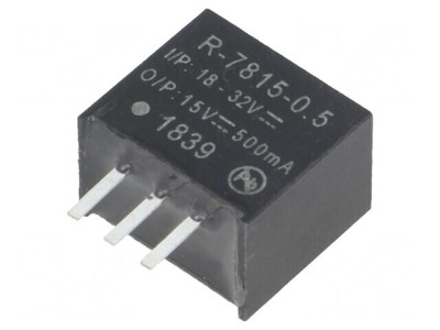 Convertor DC/DC 7,5W 18-32V la 15V 0,5A SIP3 foto