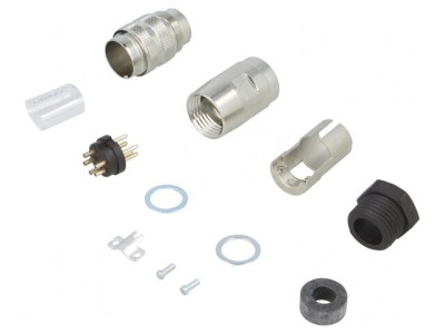 Conector M16 Mufă Tată 5-Pin Lipire pe Cablu 300V Drept foto