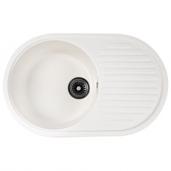 Chiuveta compozit oval alb picurator 720x455mm foto