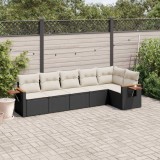 Gossi set mobilier de gradina cu perne, 6 piese, negru, poliratan