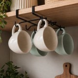 Suport pentru Cesti și C&acirc;ni Negru cu 10 Spații &ndash; Design Industrial, CMCLASS