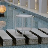 Masuta tava Sandefjord din otel, alba, 57,5 x 46 x 46 cm