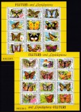 ROMANIA 1991 LP 1267 FLUTURI PERECHE BLOCURI STARE MNH