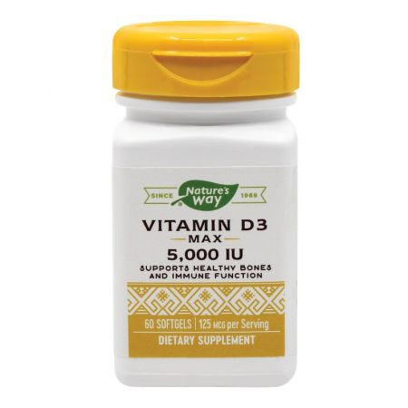 Vitamina D3 5000 UI Nature s Way, 60 capsule, Secom