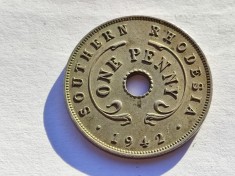 417. Moneda Rhodesia de Sud 1 penny 1942 (tiraj 960.000 buc) foto