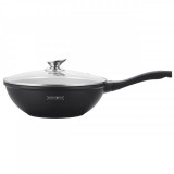 Tigaie WOK Royalty Line RL-BW28M, 28cm, Finisaj marmura, Inductie, Negru