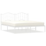 Cumpara ieftin Cadru de pat metalic cu tablie, alb, 160x200 cm