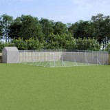 VidaXL Padoc exterior cu acoperiș argintiu 12x12x2,5 m oțel galvanizat