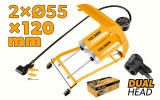 Pompă Picior Bicicletă 2 Cilindri Manometru 120 PSI Presta Schrader Dunlop Metalică Pliabilă