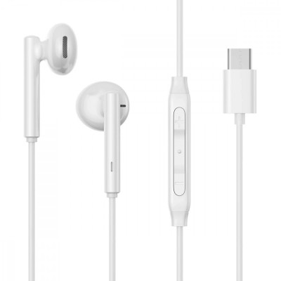 Casti cu fir JR-EC05, Joyroom, Polimer, USB-C, Alb foto