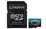 Card memorie microSDXC Kingston Canvas Go! Plus 512GB U3 V30 A2 cu adaptor SD