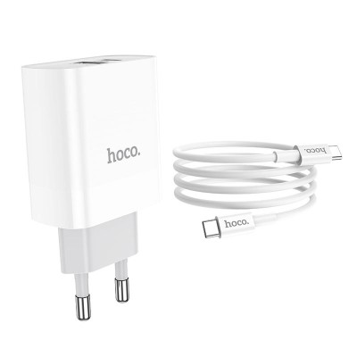 Incarcator Hoco C80A 20W PD 3.0 Quick Charge + Cablu Date Tip C la Tip C foto