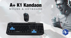 Kit Gaming Tastatura A+ K1 Kandaon + Mouse F1 Black Noua Sigilata L229 foto