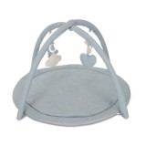 Saltea de activitati pentru bebelusi, Lorelli Moments, jucarii textile cu sunet si zornaitoare, 83 x 83 cm, Blue