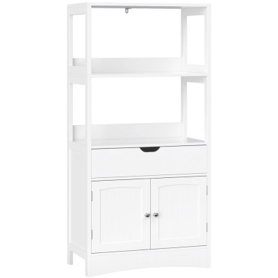 VASAGLE Dulap de depozitare pentru baie cu sertar, 2 usi, 2 rafturi, 60x32x122cm, alb Household NewTrend foto
