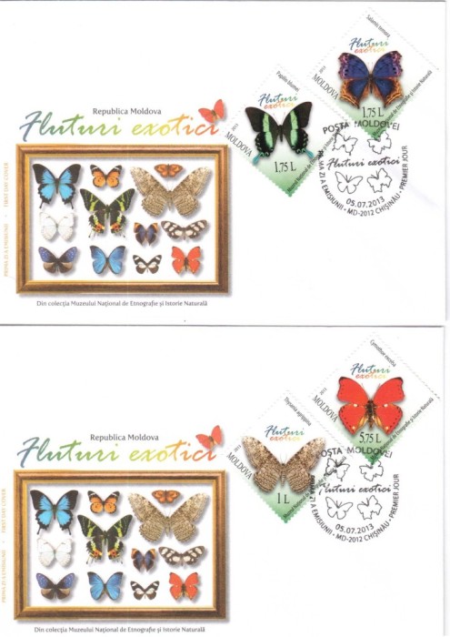 MOLDOVA 2013, FDC, Fauna - Fluturi